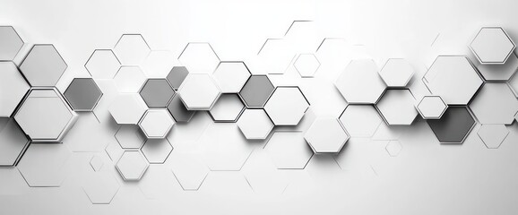 Hexagonal Geometric Pattern Minimalist Background for Science and Technology Design