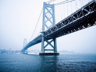 Snowy Day Under the Bay Bridge