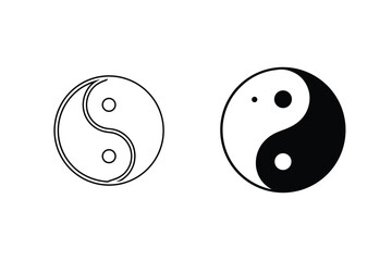Yin Yang Symbol In Black And White Demonstrating Balance And Harmony