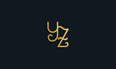 Luxury fashion initial letter YZ logo.