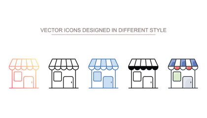 Store icon design with white background stock illustration