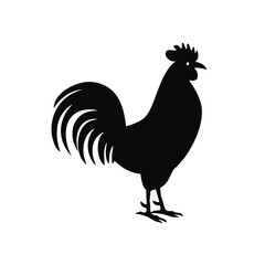 Animal and Bird Silhouette Icons Set – Vector Collection of Farm Animals, Birds, and Pets in Black Silhouette Style