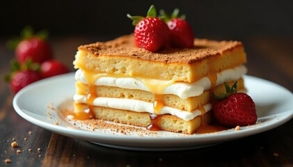 Classic Italian dessert, layers of coffee-soaked ladyfingers and creamy mascarpone , delicious, sweet treat, coffee flavor