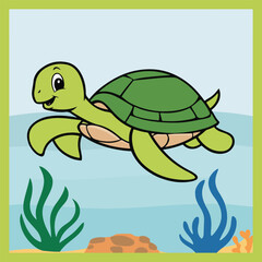World Turtle Day Vector Designs for Marine Life Protection, Turtle Conservation, Awareness, and Eco-friendly Campaigns in Solid Colors - T-shirt, Sticker, Poster, and Social Media