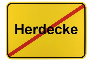 Illustration eines Ortsschildes der Stadt Herdecke in Nordrhein-Westfalen