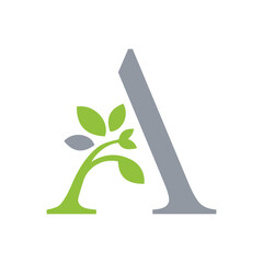 leaf letter logo initials