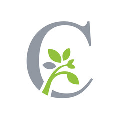 leaf letter logo initials