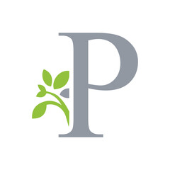 leaf letter logo initials