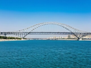 Modern Bridge Over Blue Water