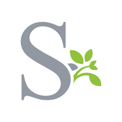 leaf letter logo initials