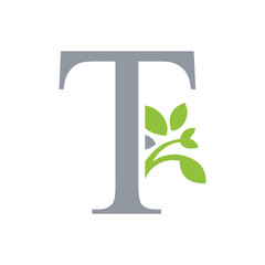 leaf letter logo initials