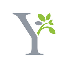 leaf letter logo initials