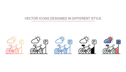 Bicycle Parking icon design with white background stock illustration