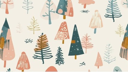 Abstract Vector: Enchanting Christmas Winter Landscape Background