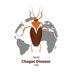 World Chagas Disease Day vector, illustration. 14th April.