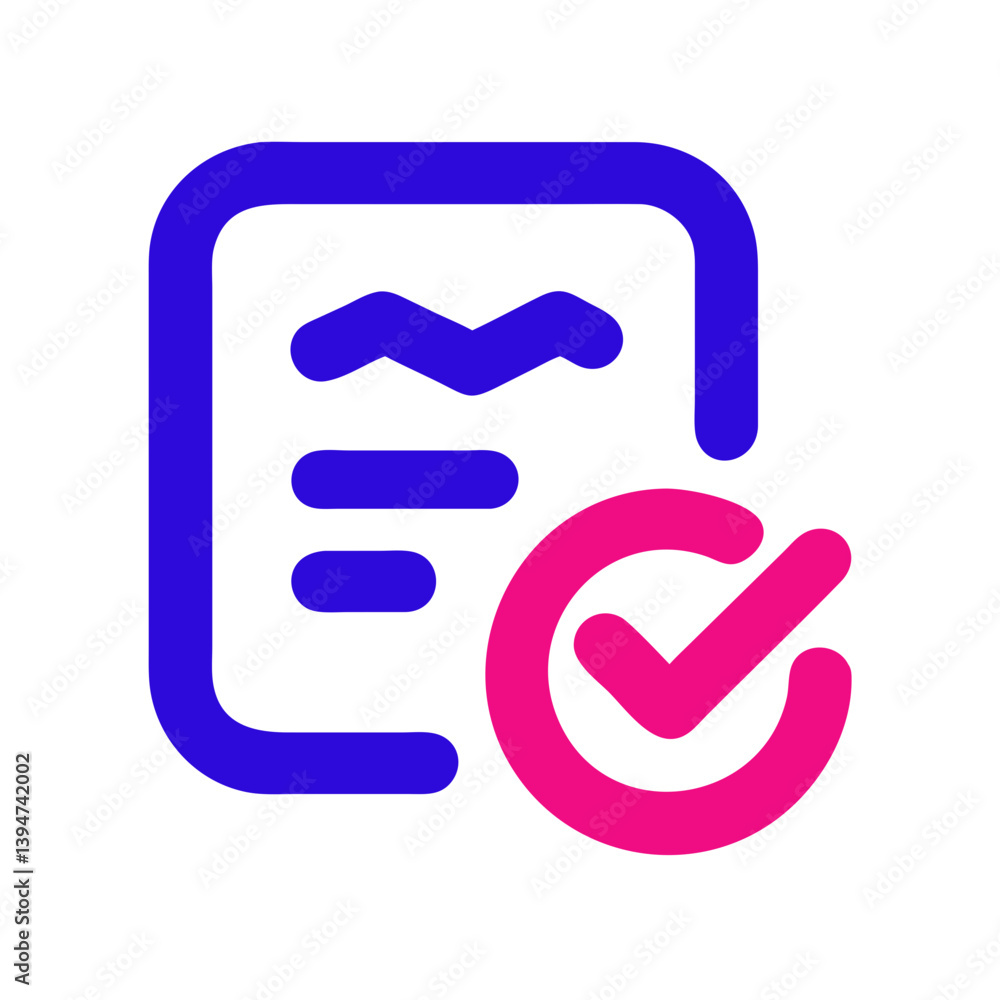 Poster icon of a checklist with a check mark