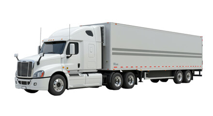 Isolated White Semi Truck
