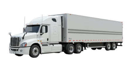 Isolated White Semi Truck