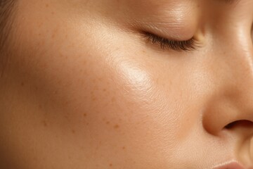 Smooth radiant skin closeup