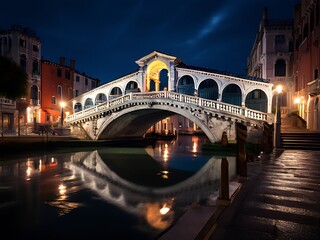 Bridge of Sighs at Night in Venice