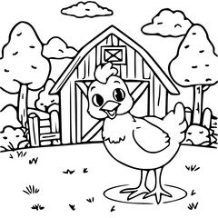 A hen cartoon vector illustration 
