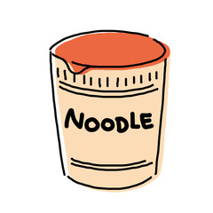 シンプルなカップ麺をイメージしたイラスト素材