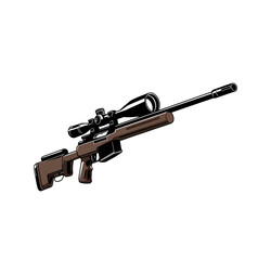 Sniper rifle vector illustration with white background