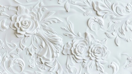 Retro - Style White 3D Texture: Ideal Postcard Background for Weddings