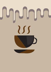 Print Tea or Coffee lover mobile wallpaper background in black background vector eps 10 wallpaper, fabric, textile cards, covers ,banners ,branding .