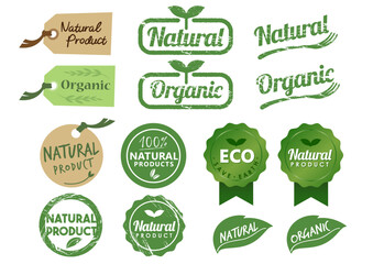 Natural and Organic Product Labels Set &ndash; Eco Friendly Badge Collection