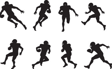 American Gridiron Shadows: Dynamic Silhouettes of Football Athletes in Action
