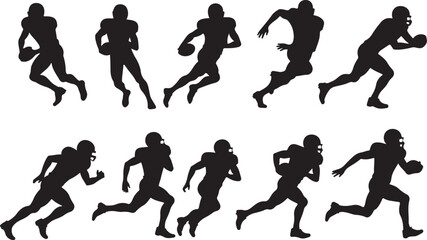 American Gridiron Shadows: Dynamic Silhouettes of Football Athletes in Action