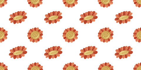 Obraz premium Seamless floral pattern on a white background