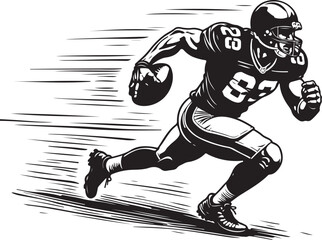 American Gridiron Shadows: Dynamic Silhouettes of Football Athletes in Action