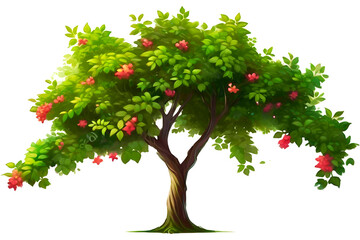 vector illustration of an apple tree