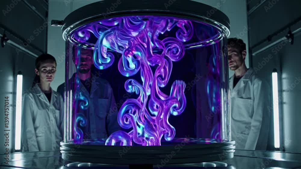 Aufkleber scientists observe mesmerizing visual patterns in lab experiment showcasing advanced technology and 