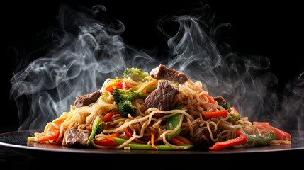 Steaming Hot Beef and Vegetable Noodles