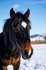 Obraz premium there is a horse that is standing in the snow