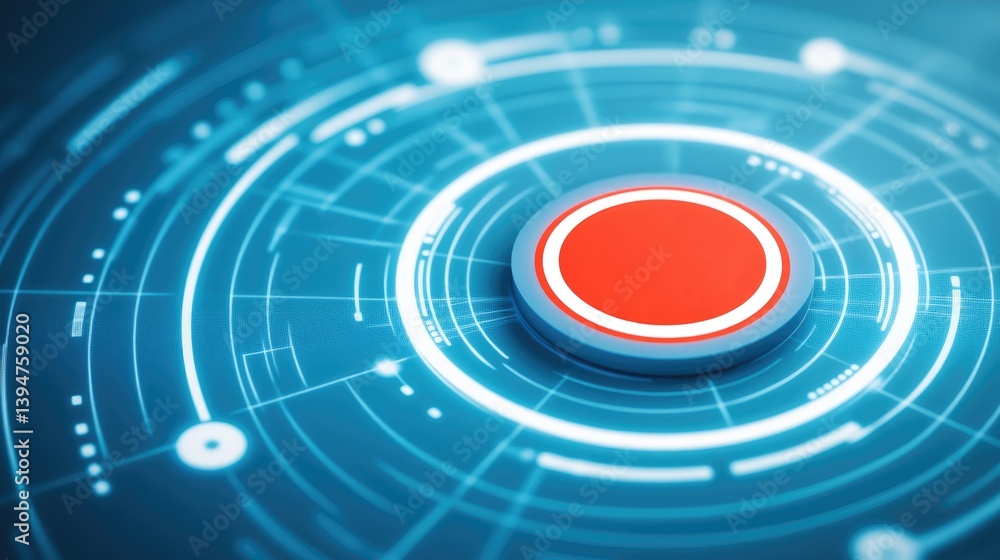 Aufkleber abstract technology background red button digital interface futuristic concept