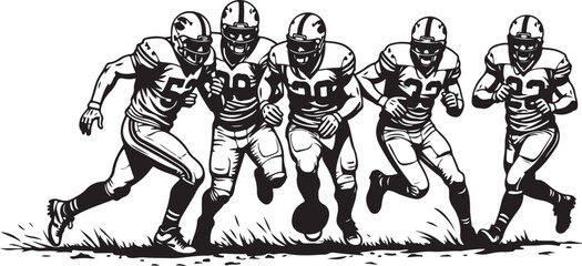 American Gridiron Shadows: Dynamic Silhouettes of Football Athletes in Action