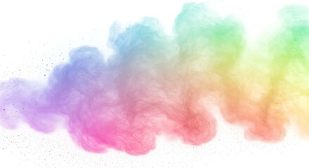 Obraz premium Rainbow Powder Explosion on White Background