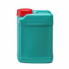 Plastikowy pojemnik, kontener, bańka w kolorze zielonym na wyizolowanym tle
