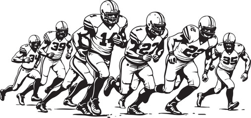 American Gridiron Shadows: Dynamic Silhouettes of Football Athletes in Action
