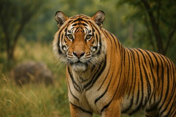 Fototapeta premium Majestic tiger in natural habitat.