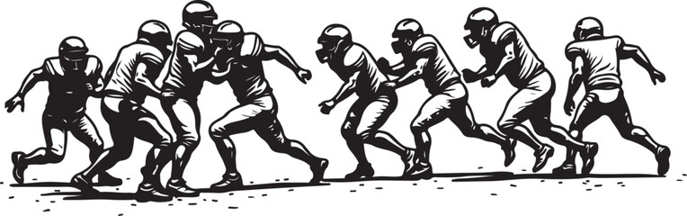 American Gridiron Shadows: Dynamic Silhouettes of Football Athletes in Action