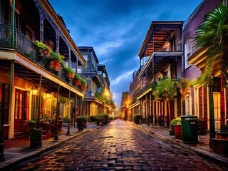 Obraz premium Cobblestone Street in the French Quarter