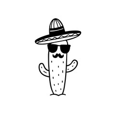 Cactus adorned with a colorful sombrero 