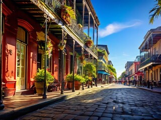 Fototapeta premium Cobblestone Street in New Orleans