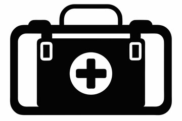 First Aid Kit Design Silhouette Vector Illustration