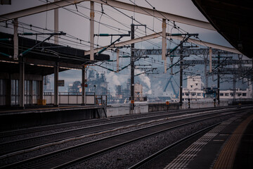 Fototapeta premium Train stations and platforms in Japan, Asia